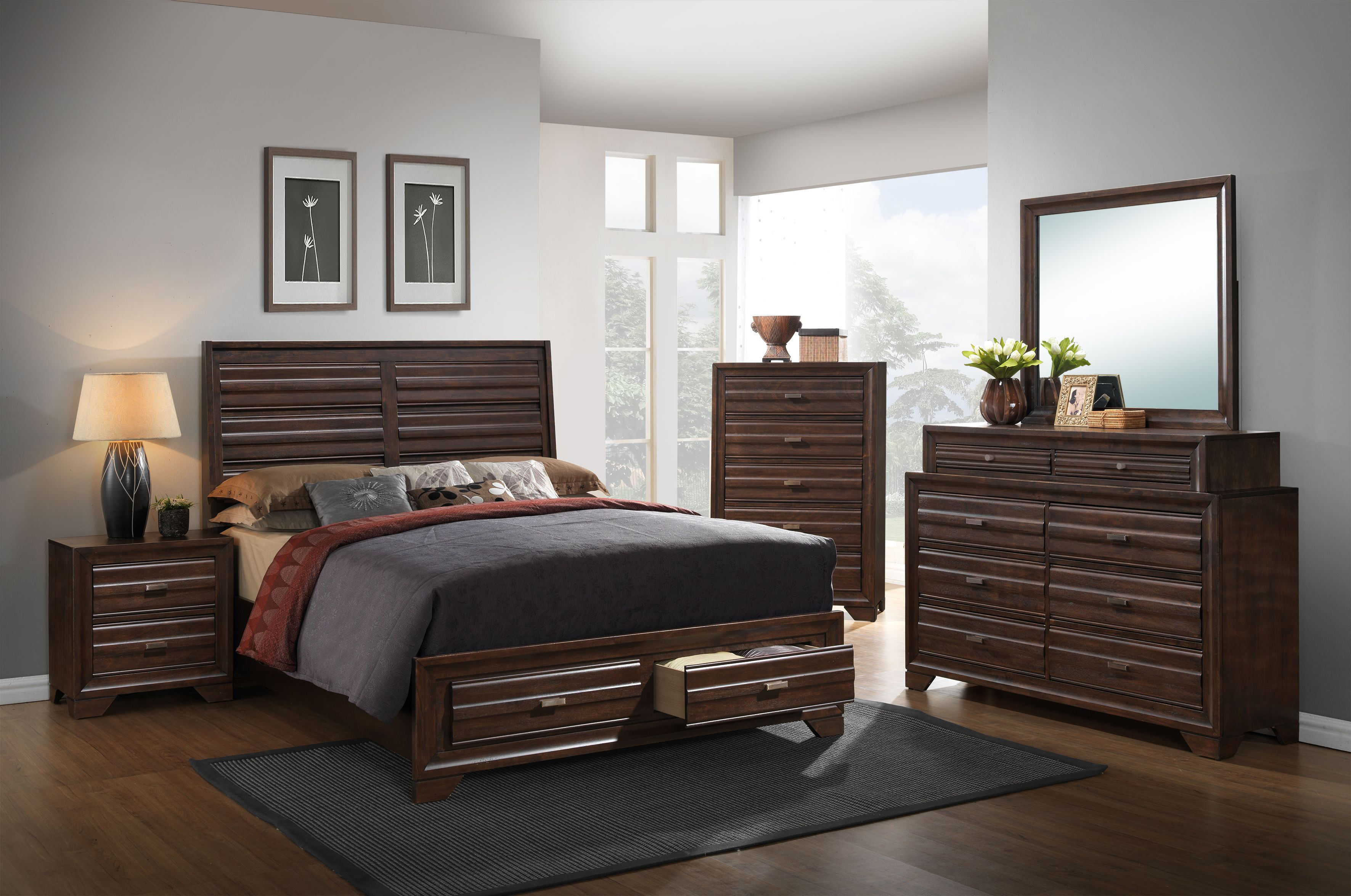 walnut lacquer bedroom furniture